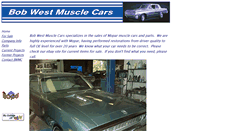 Desktop Screenshot of bobwestmusclecars.com